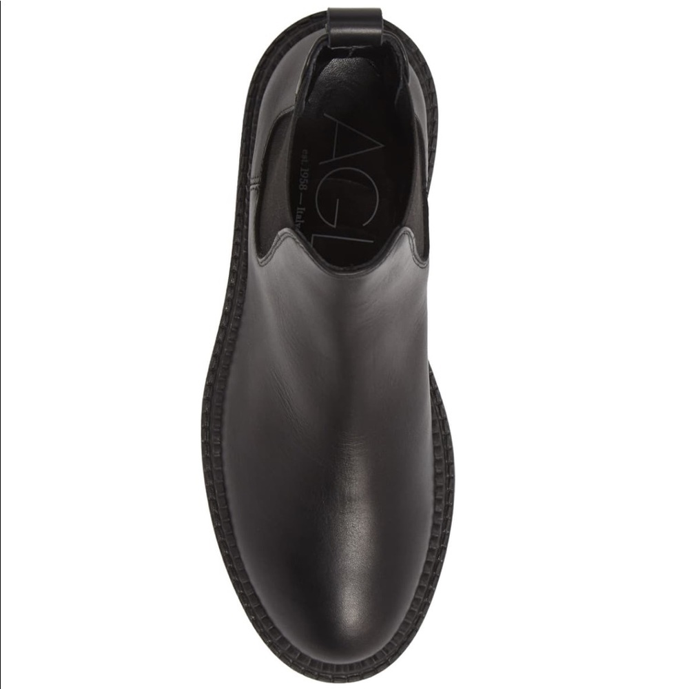 AGL Leather Lug Sole Platform Chelsea Combat Boot - Picture 6 of 6